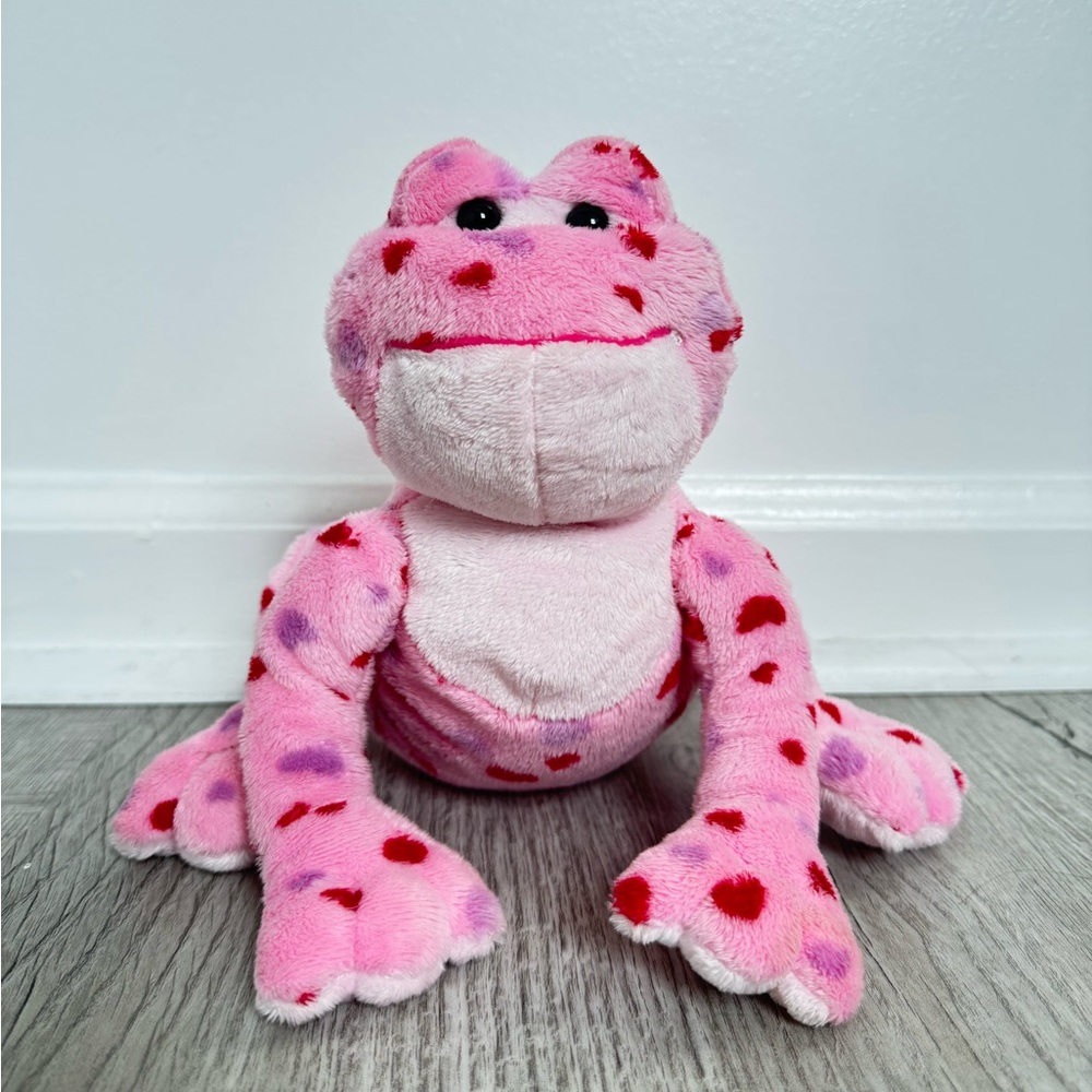 Pre-Owned Ganz Webkinz Pink Love Frog With Hearts Plush